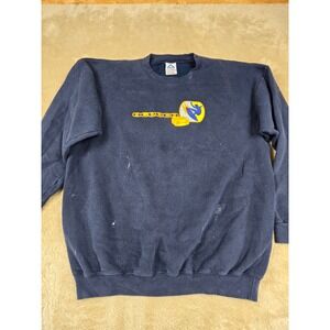 Aceboa Wetsuit Surfer Graphic Sweatshirt Navy Blue Heavyweight‎ Cotton Men's XL